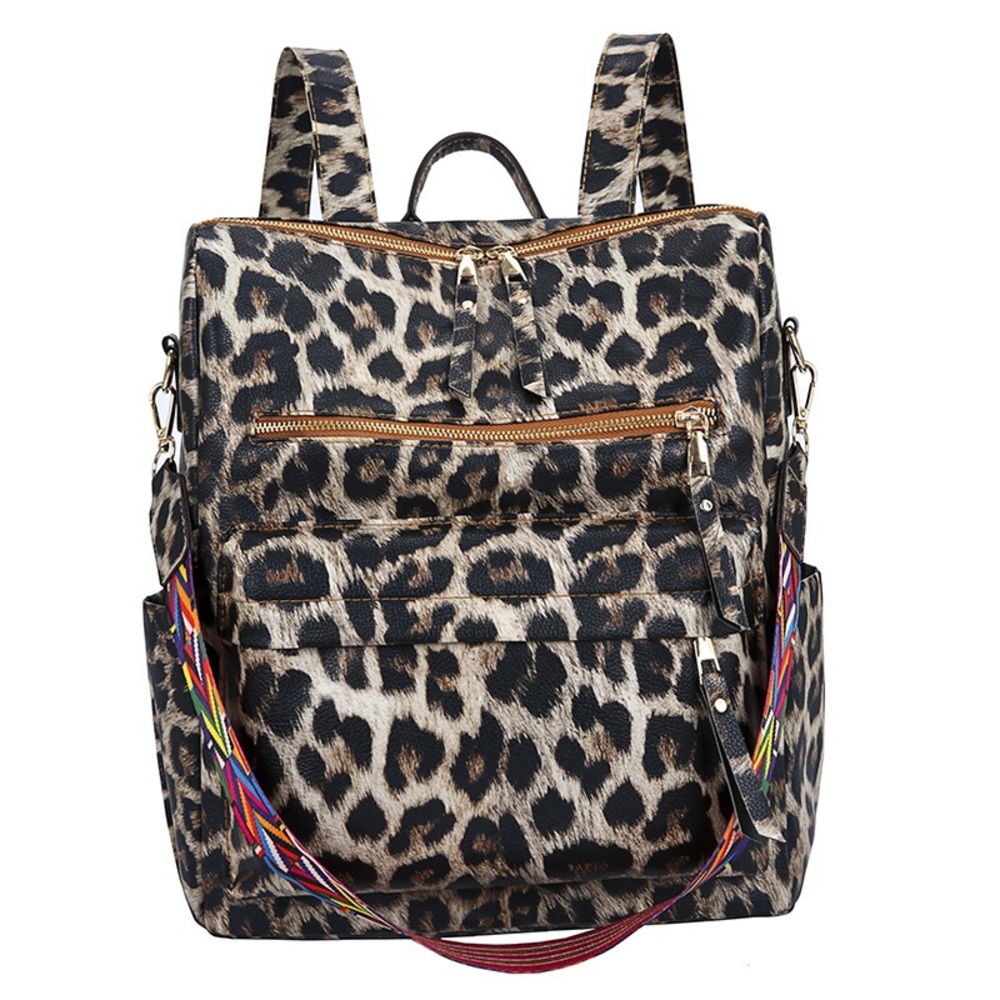 Brown Leopard Backpack